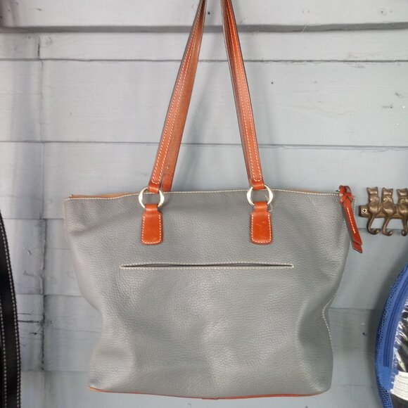 Dooney & Bourke - Tammy  Grain Leather Tote Handbag Large Gray - Picture 5 of 7
